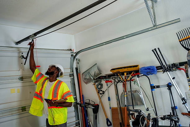 Professional Garage Door Panel Replacement technician working in Rexland Acres, CA